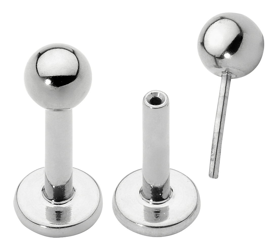 2 Pieces 20G 18G 16G Titanium Threadless Labret Tragus Lip Nose Stud 6mm 8mm
