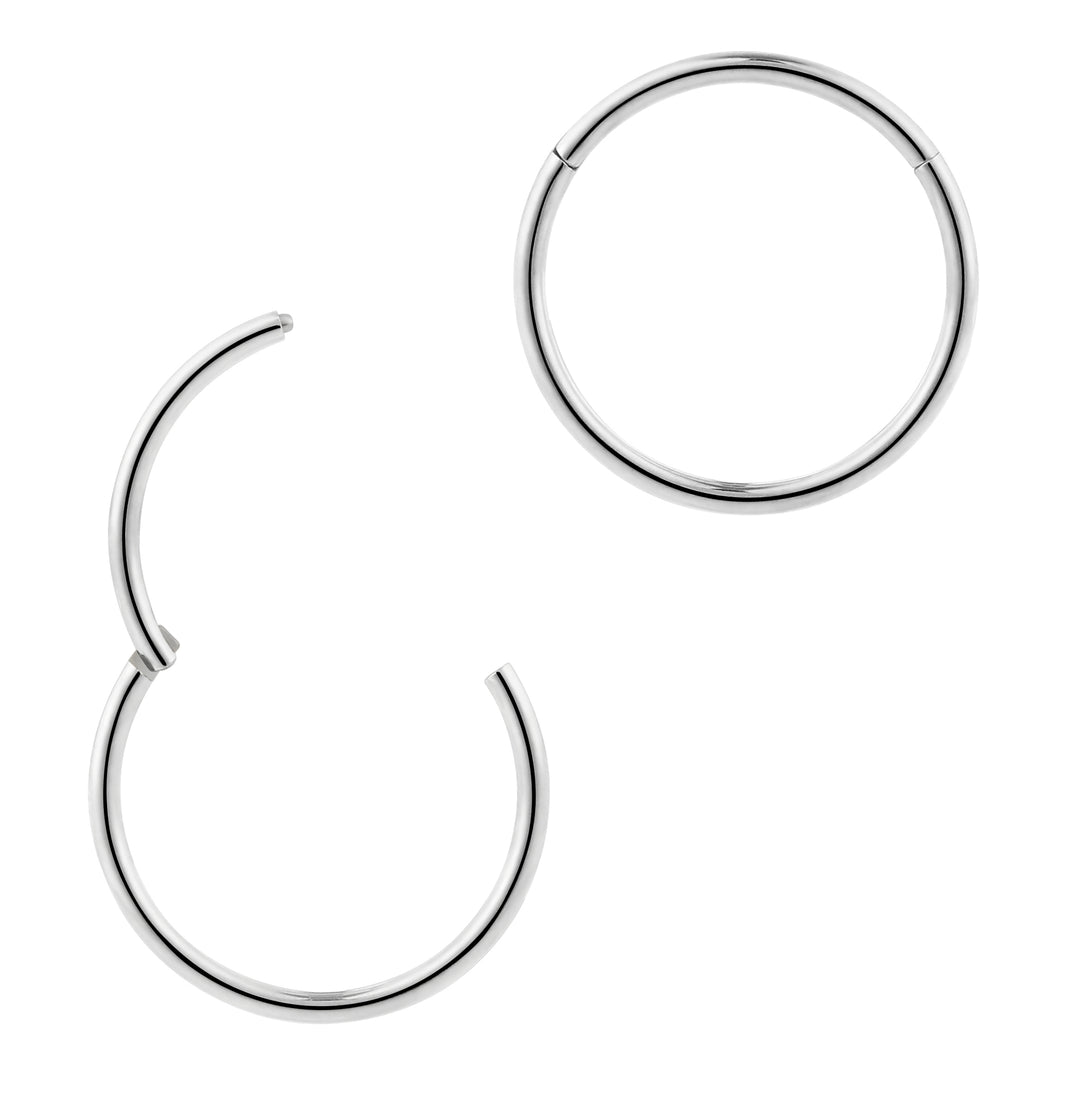1 Piece 18G Stainless Steel Polished Hinged Hoop Segment Nose Ring Earring 6mm – 13mm