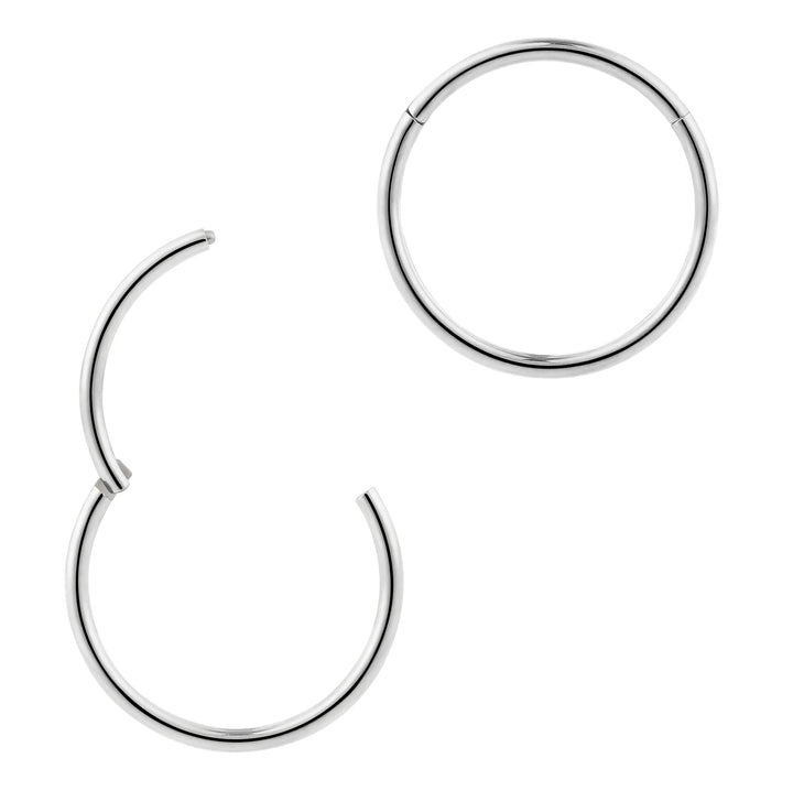 1 Piece 18G Stainless Steel Polished Hinged Hoop Segment Nose Ring Earring 6mm – 13mm