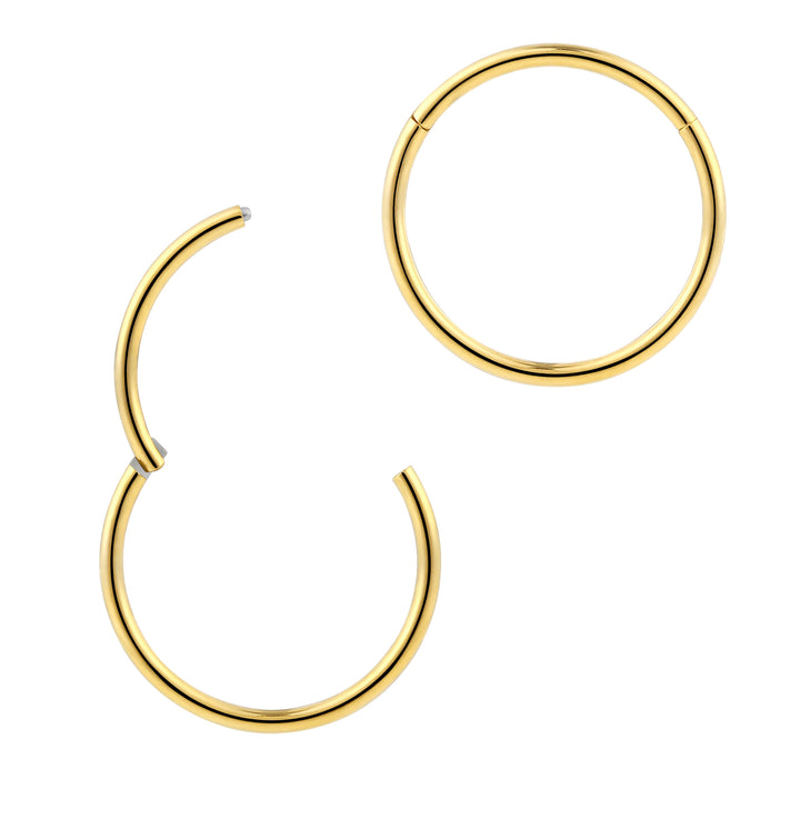 1 Piece 18G Stainless Steel Polished Hinged Hoop Segment Nose Ring Earring 6mm – 13mm