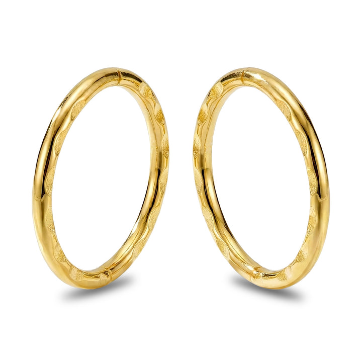1 Pair 22ct Gold Plated Faceted Solid Sterling Silver Sleeper Earrings 8mm - 14mm
