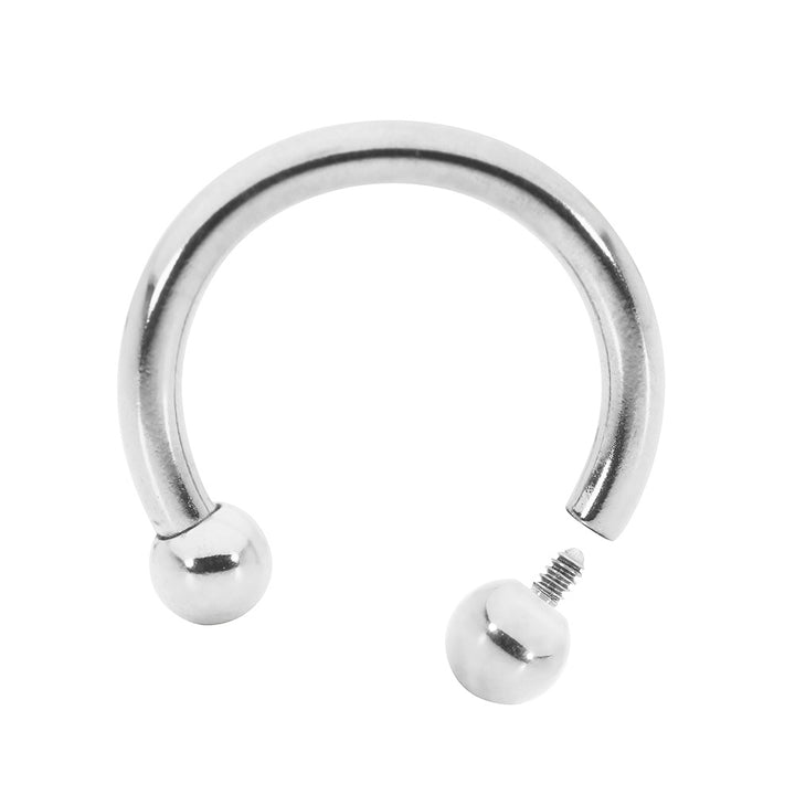 1 Piece Stainless Steel 16G 14G 12G 10G Internally Threaded Circular Barbell Horseshoe Bar Piercing 6mm - 12mm