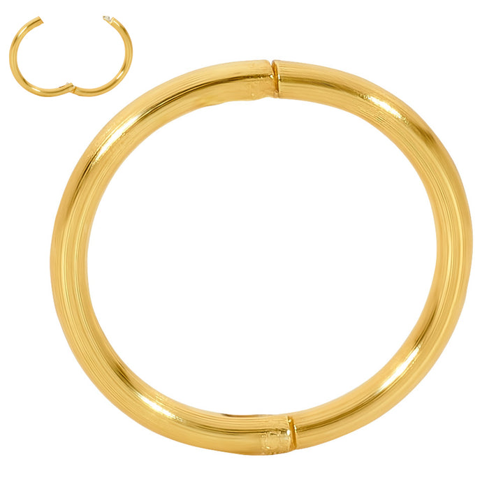 1 Pair 22ct Gold Plated Sterling Silver Hinged Hoop Sleeper Earrings 8mm - 14mm