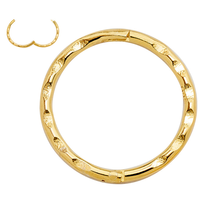 1 Pair 22ct Gold Plated Faceted Solid Sterling Silver Sleeper Earrings 8mm - 14mm