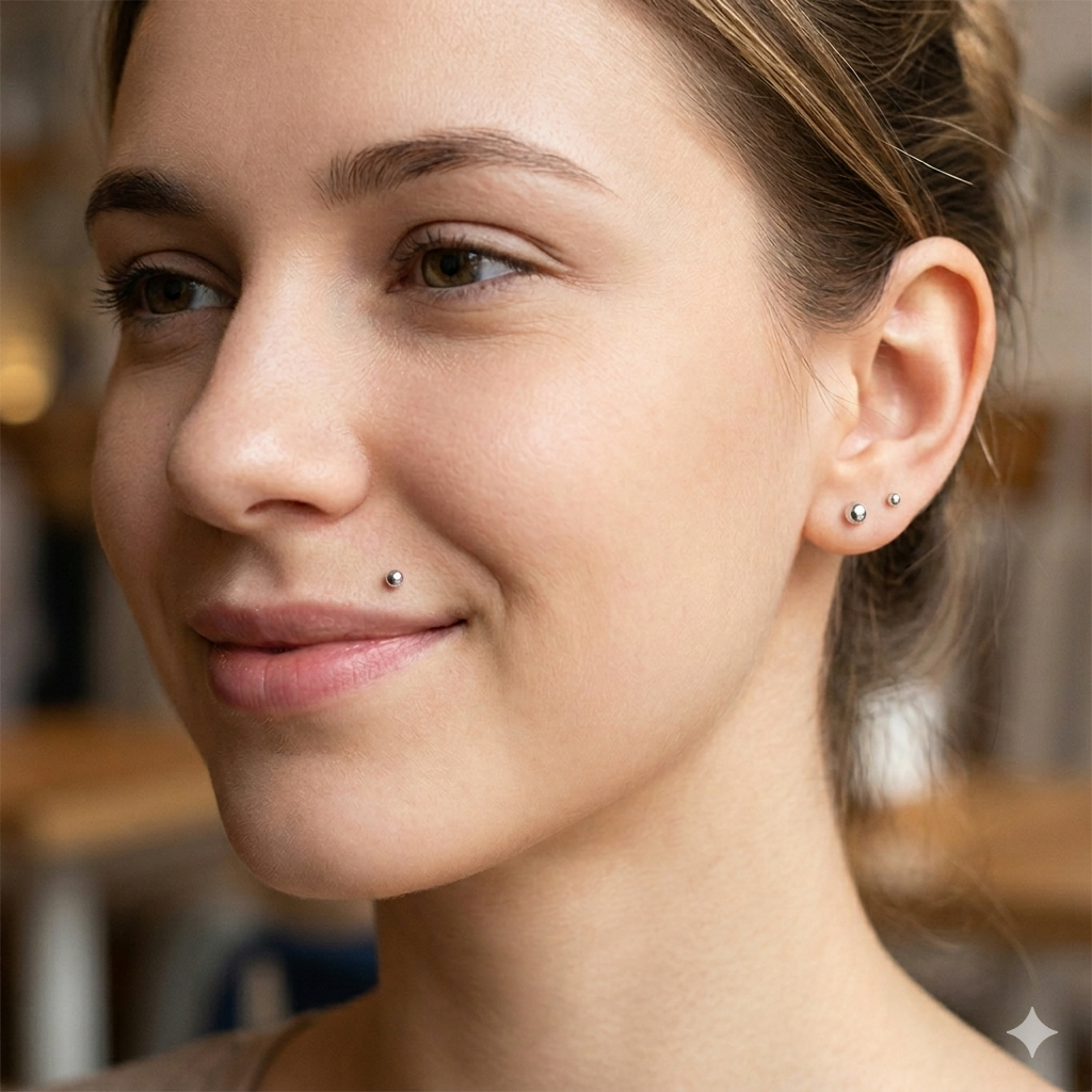 1 Pair Titanium 20G 18G 16G Threadless Labret Stud Earrings