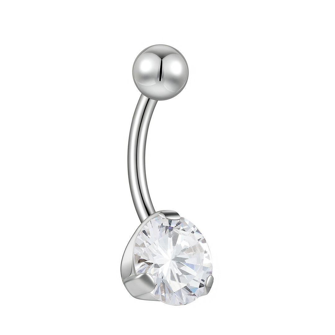 1pc Titanium Internally Threaded Gem Belly Button Barbell