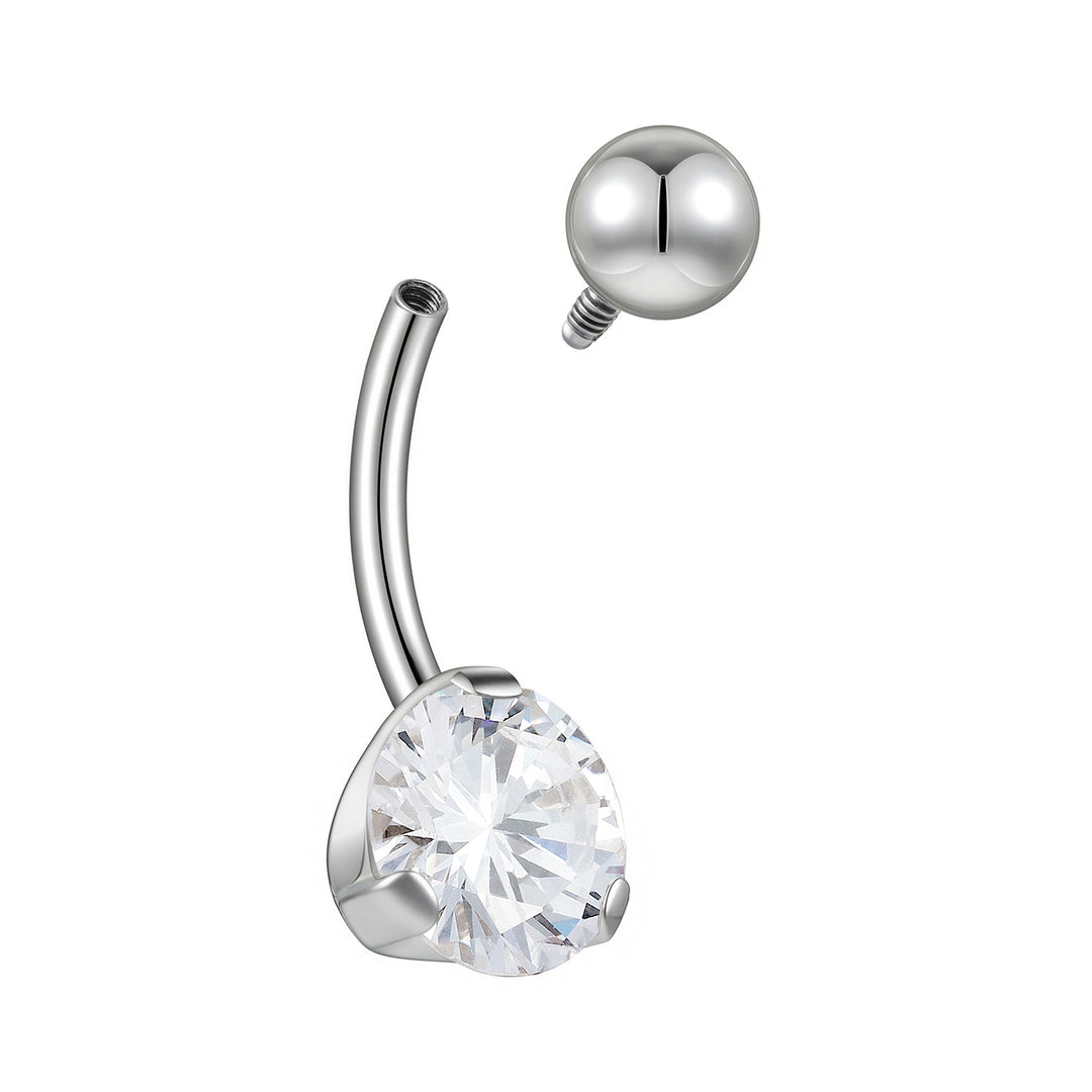 1pc Titanium Internally Threaded Gem Belly Button Barbell