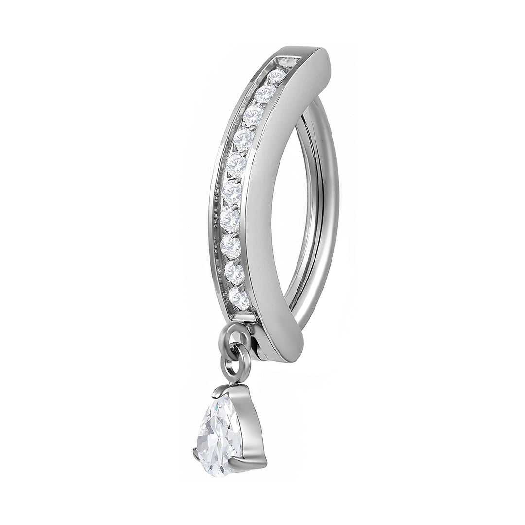 1pc Titanium Gem Hinged Clicker Belly Button Barbell
