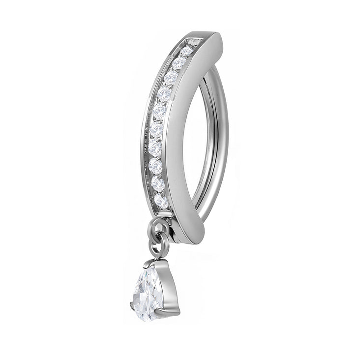 1pc Titanium Gem Hinged Clicker Belly Button Barbell