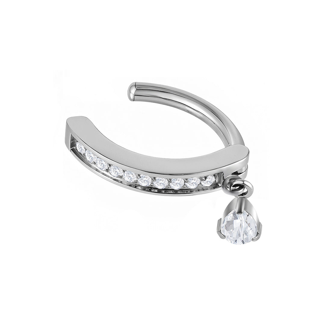 1pc Titanium Gem Hinged Clicker Belly Button Barbell