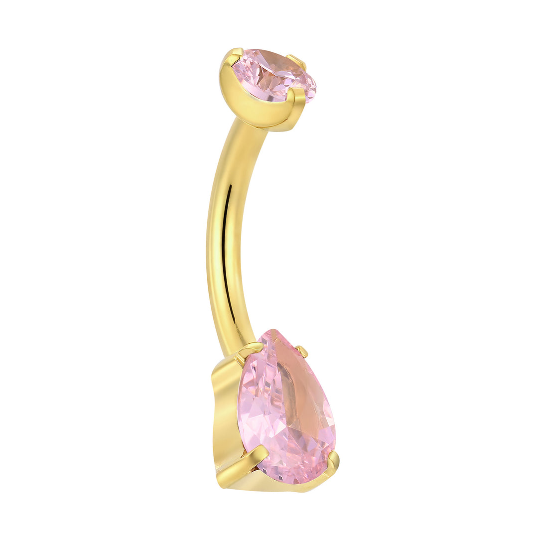 Titanium Internally Threaded Belly Button Ring Navel Barbell 10mm Pink Blue Amethyst Red Crystal Gem Body Piercing Jewellery
