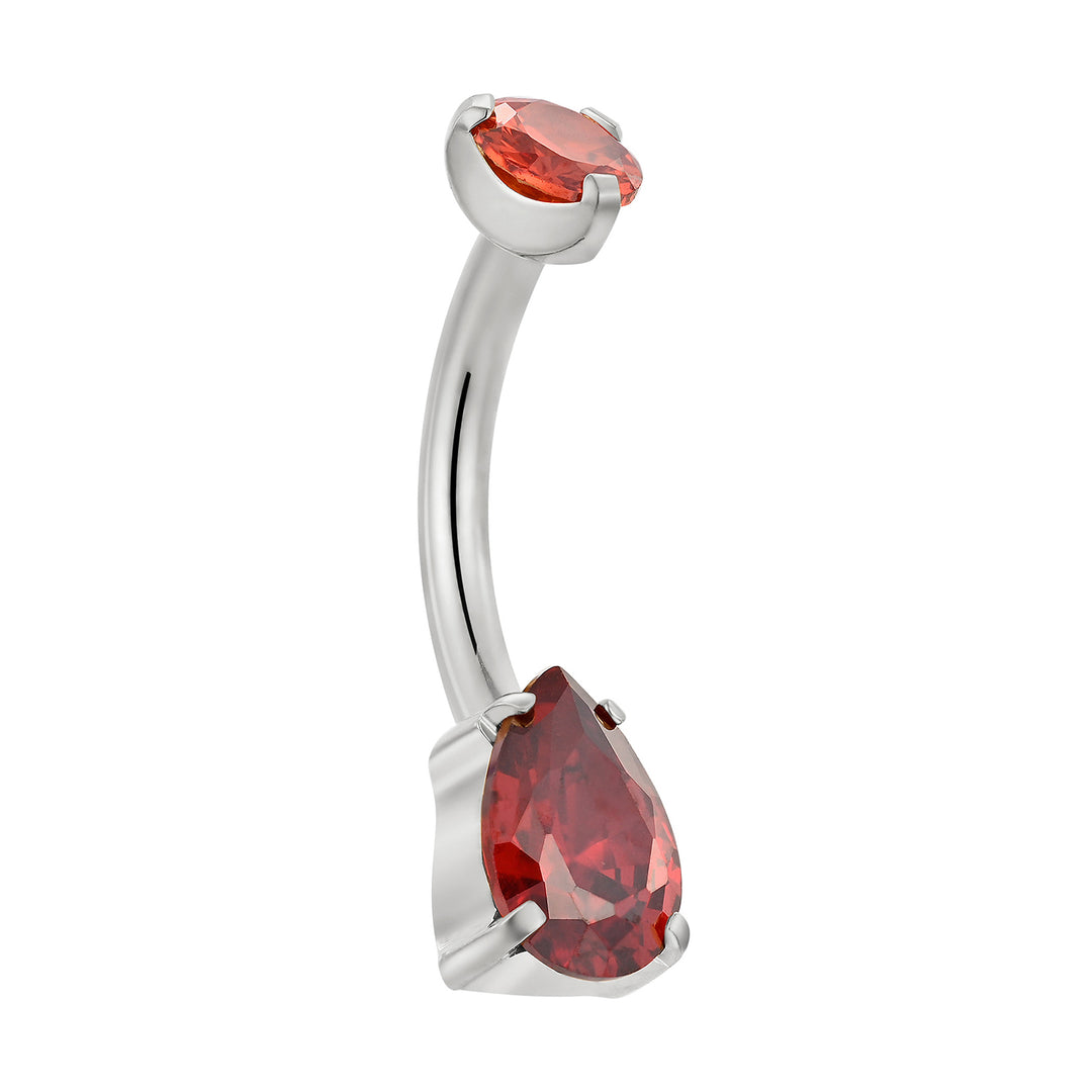 Titanium Internally Threaded Belly Button Ring Navel Barbell 10mm Pink Blue Amethyst Red Crystal Gem Body Piercing Jewellery