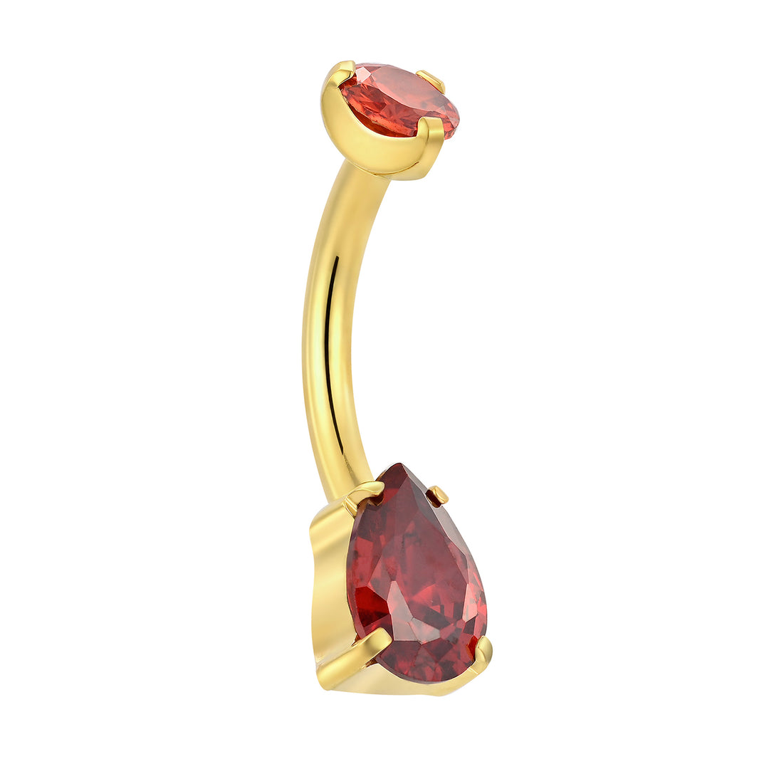 Titanium Internally Threaded Belly Button Ring Navel Barbell 10mm Pink Blue Amethyst Red Crystal Gem Body Piercing Jewellery
