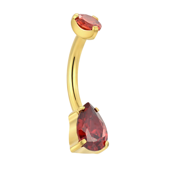 Titanium Internally Threaded Belly Button Ring Navel Barbell 10mm Pink Blue Amethyst Red Crystal Gem Body Piercing Jewellery