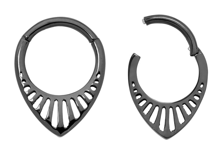 1 Pair 16G Titanium Tear Drop Hinged Hoop Sleeper Earrings 8mm 10mm