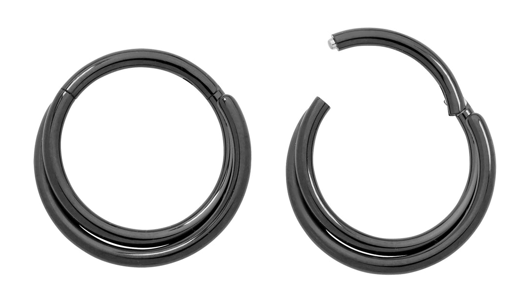 1 Pair 16G Titanium Double Twist Hinged Hoop Sleeper Earrings 8mm 10mm