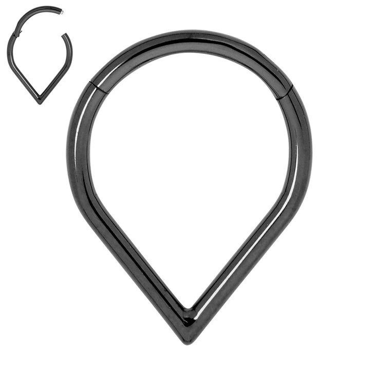 1 Piece 16G Titanium Tear Drop Hinged Hoop Segment Ring Earring 8mm 10mm