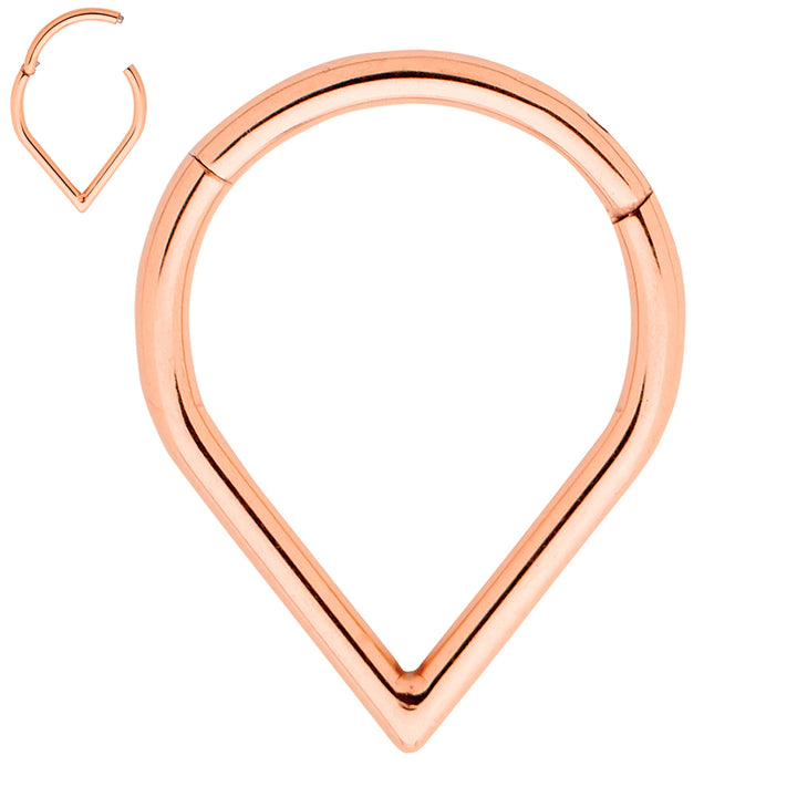 1 Piece 16G Titanium Tear Drop Hinged Hoop Segment Ring Earring 8mm 10mm