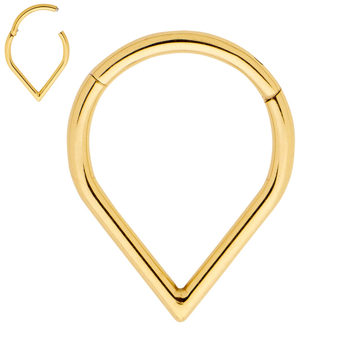 1 Piece 16G Titanium Tear Drop Hinged Hoop Segment Ring Earring 8mm 10mm