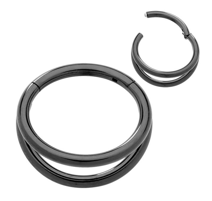 1 Piece 16G Titanium Double Hoop Hinged Segment Ring Earring 8mm 10mm