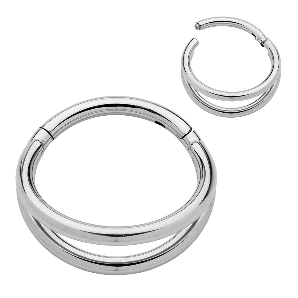 1 Piece 16G Titanium Double Hoop Hinged Segment Ring Earring 8mm 10mm