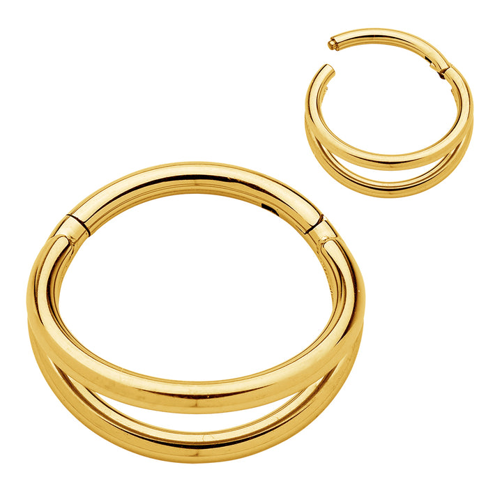 1 Piece 16G Titanium Double Hoop Hinged Segment Ring Earring 8mm 10mm