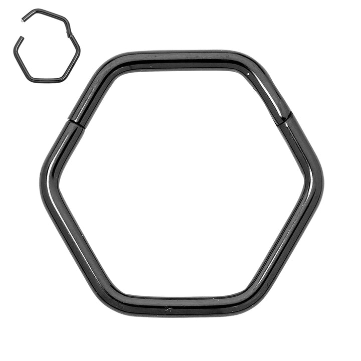 1 Pair Titanium 16G Hexagonal Hinged Hoop Sleeper Earrings