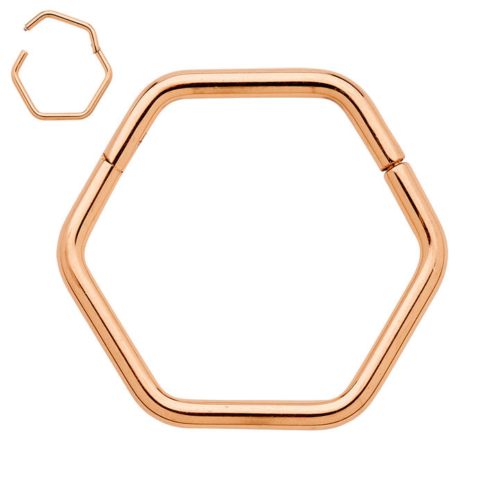 1 Pair Titanium 16G Hexagonal Hinged Hoop Sleeper Earrings