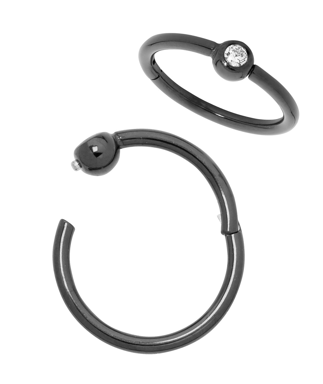 1 Piece 18G Titanium Hinged BCR Ball Closure Segment Ring Earring 6mm - 10mm