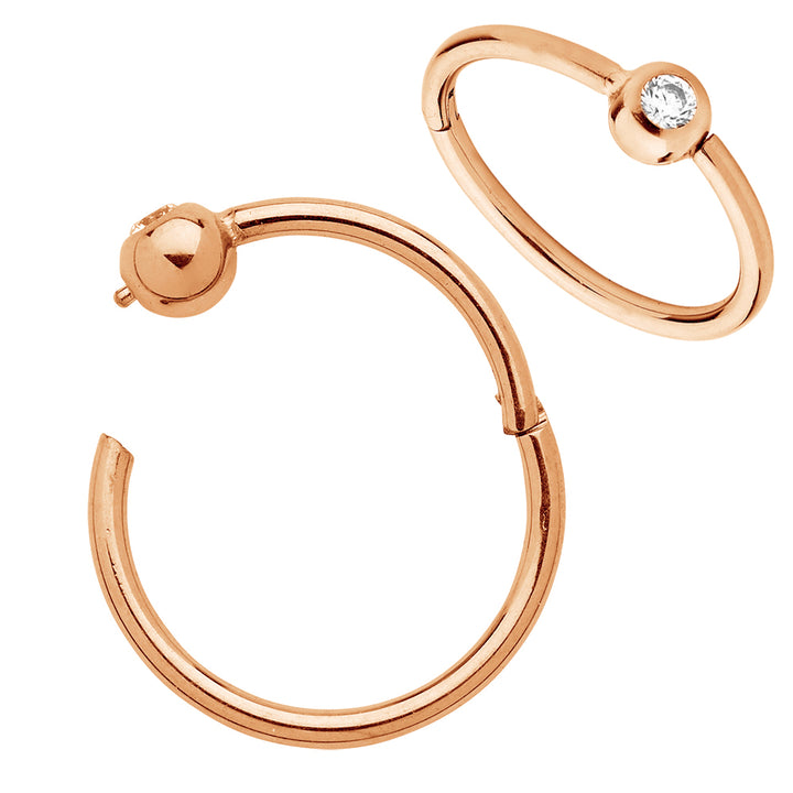 1 Piece 18G Titanium Hinged BCR Ball Closure Segment Ring Earring 6mm - 10mm