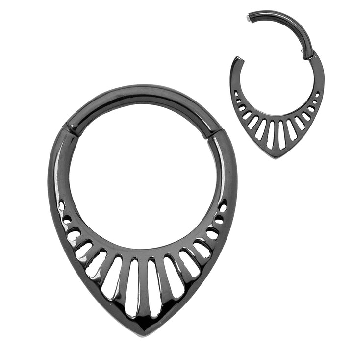 1 Piece 16G Titanium Tear Drop Hinged Hoop Segment Ring Earring 8mm 10mm