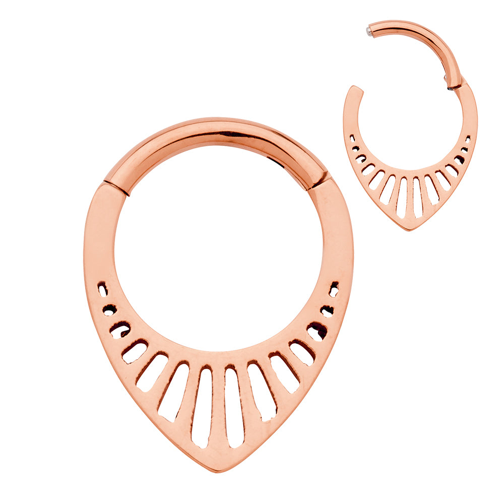 1 Piece 16G Titanium Tear Drop Hinged Hoop Segment Ring Earring 8mm 10mm