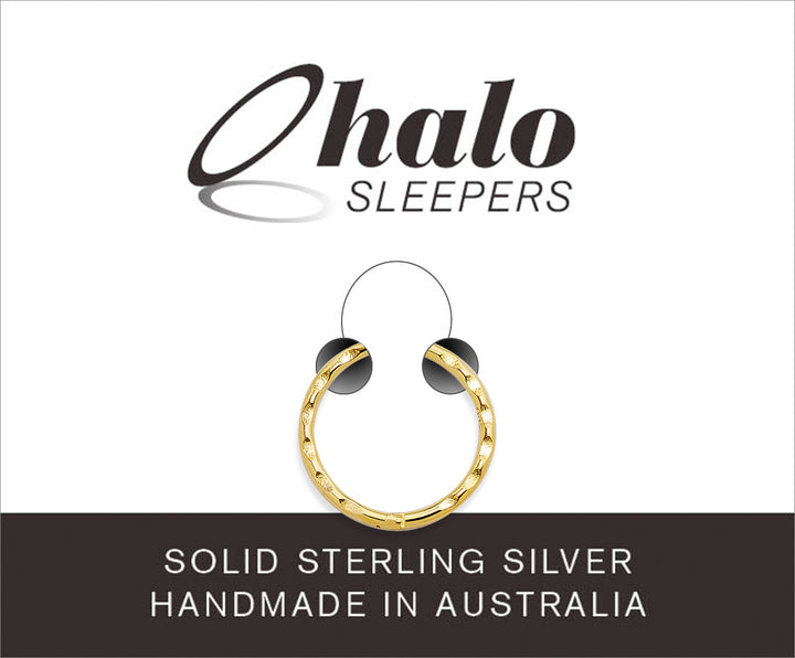1 Piece 22ct Gold Plated Sterling Silver Faceted Hinged Hoop Sleeper Earring 8mm - 14mm
