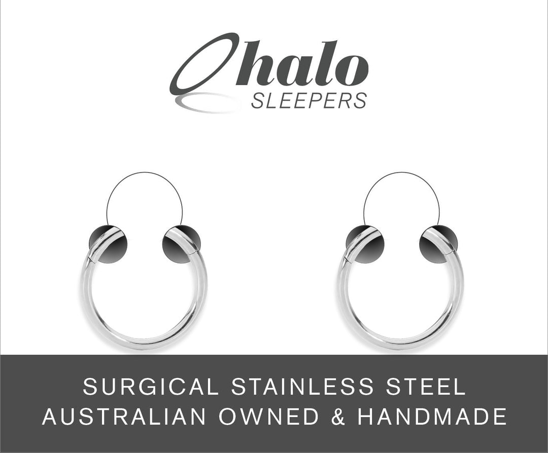 1 Pair 20G (thinnest) Stainless Steel Polished Hinged Hoop Sleeper Earrings 6mm - 10mm