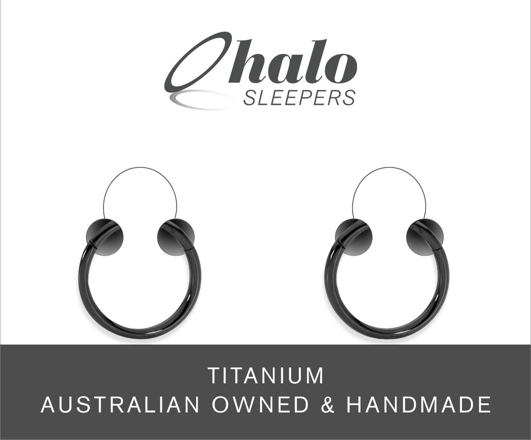 1 Pair 18G Titanium Polished Hinged Hoop Sleeper Earrings 6mm – 13mm