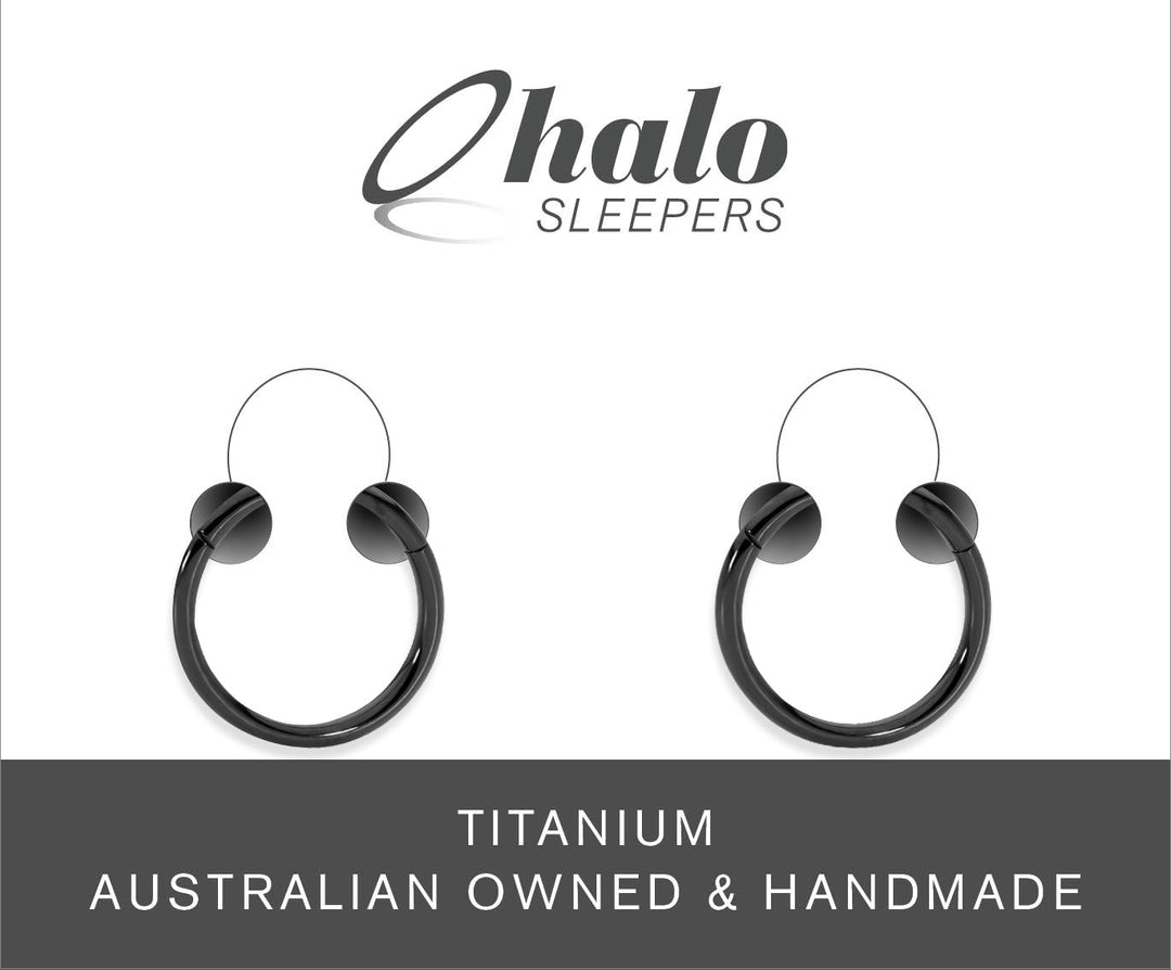 1 Pair 14G (thickest) Titanium Polished Hinged Hoop Sleeper Earrings 6mm – 12mm