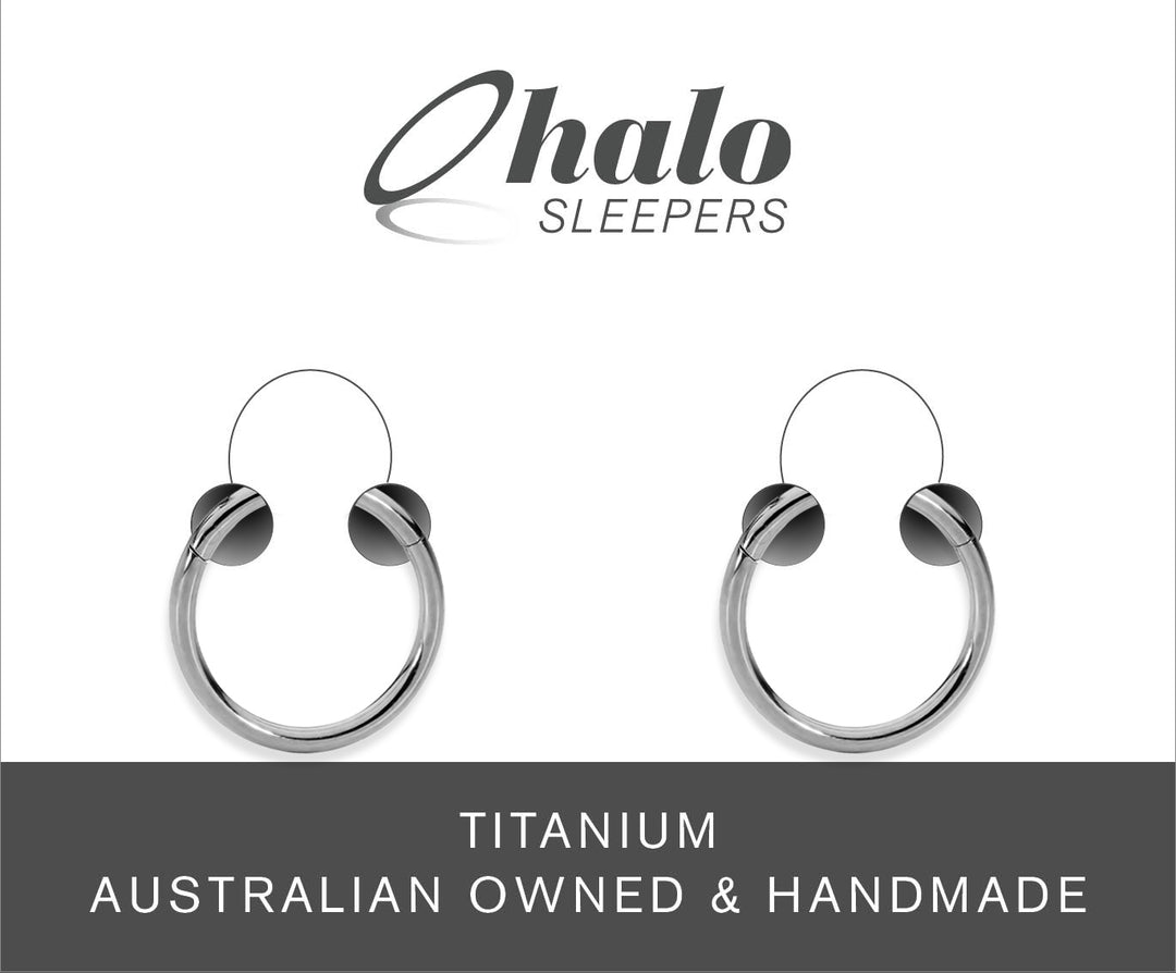 1 Pair 16G Titanium Polished Hinged Hoop Sleeper Earrings 6mm – 16mm