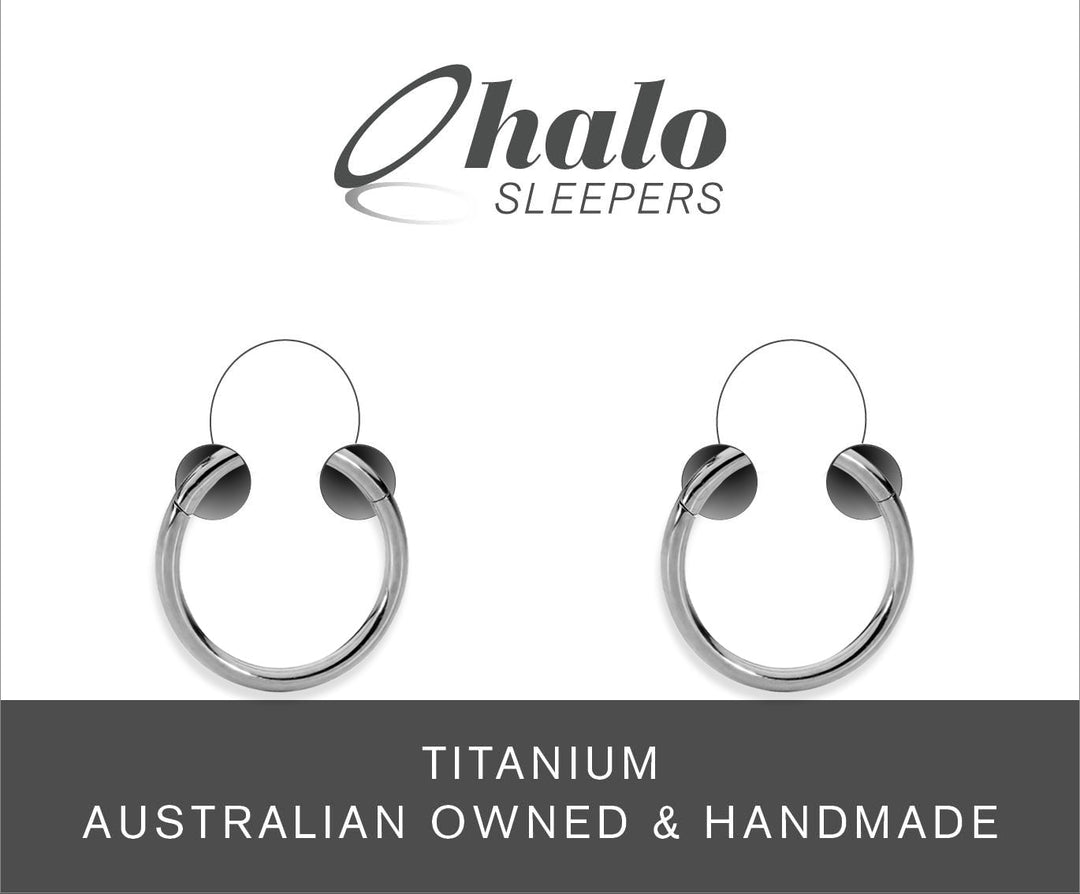 1 Pair 14G (thickest) Titanium Polished Hinged Hoop Sleeper Earrings 6mm – 12mm
