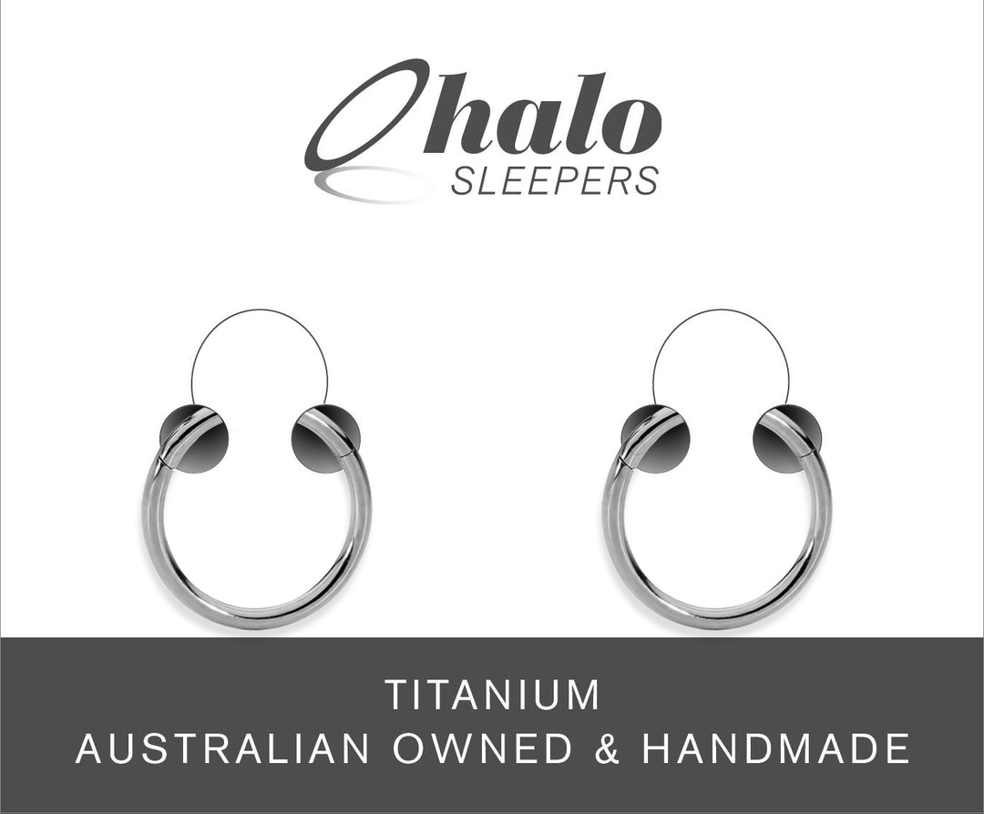 1 Pair 20G (thinnest) Titanium Polished Hinged Hoop Sleeper Earrings 6mm – 10mm