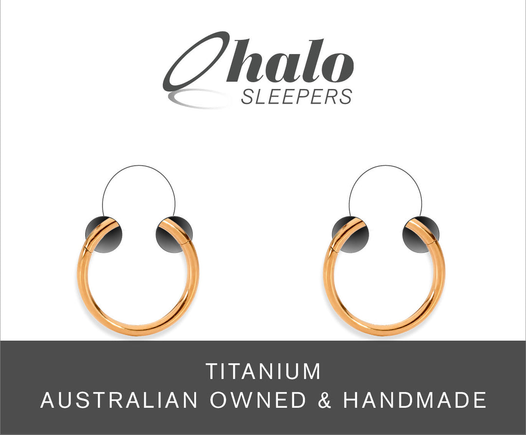 1 Pair 14G (thickest) Titanium Polished Hinged Hoop Sleeper Earrings 6mm – 12mm