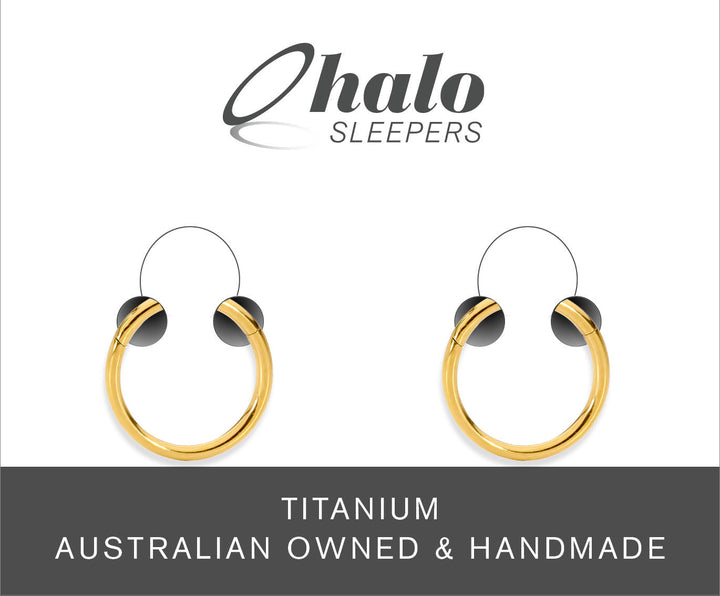 1 Pair 14G (thickest) Titanium Polished Hinged Hoop Sleeper Earrings 6mm – 12mm
