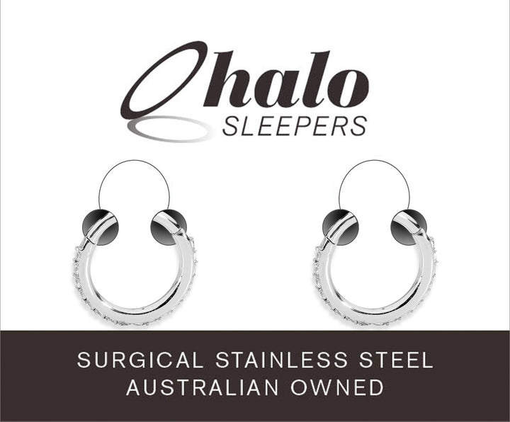 1 Pair 16G Stainless Steel Pave Gem Hinged Hoop Sleeper Earrings 7mm - 14mm