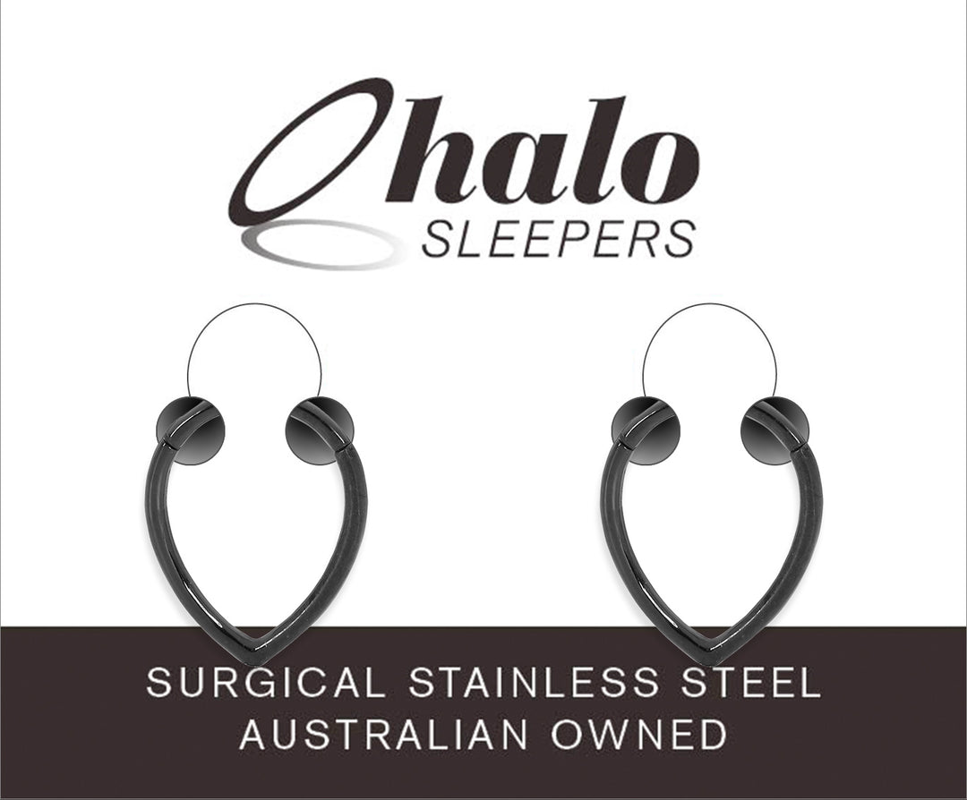 1 Pair 16G Stainless Steel Tear Drop Hinged Hoop Sleeper Earrings 8mm 10mm