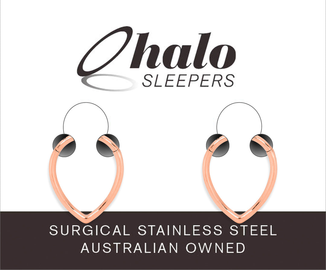 1 Pair 16G Stainless Steel Tear Drop Hinged Hoop Sleeper Earrings 8mm 10mm