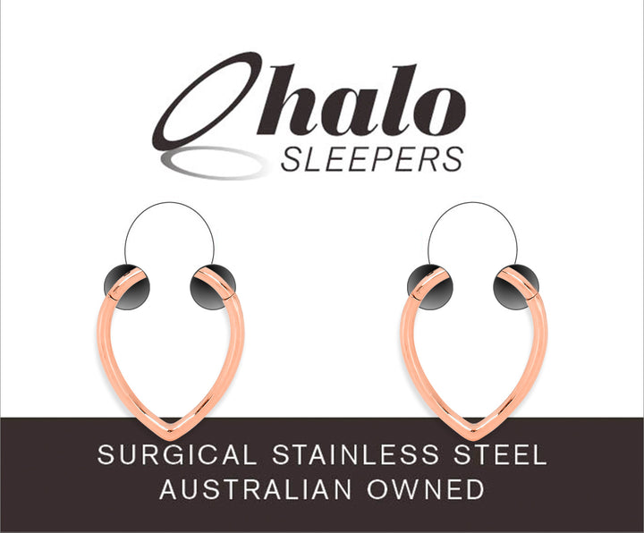 1 Pair 16G Stainless Steel Tear Drop Hinged Hoop Sleeper Earrings 8mm 10mm