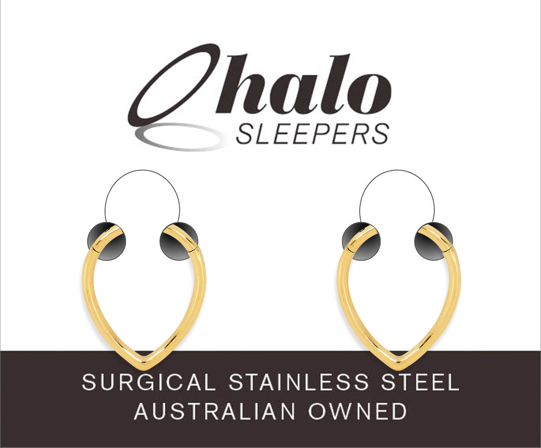 1 Pair 16G Stainless Steel Tear Drop Hinged Hoop Sleeper Earrings 8mm 10mm