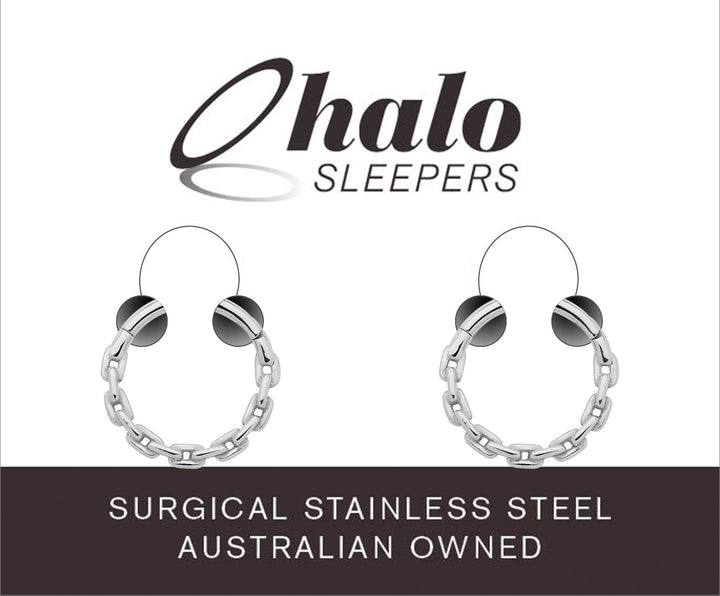 1 Pair Stainless Steel 16G Chain Link Hinged Hoop Sleeper Earrings 8mm 10mm
