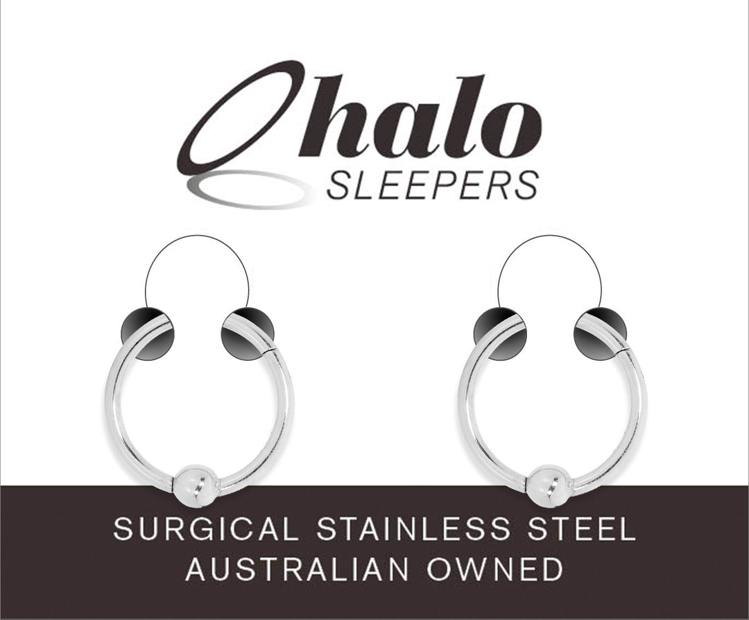 1 Pair 20G - 14G Stainless Steel Hinged BCR Ball Closure Segment Ring Earrings 6mm - 12mm