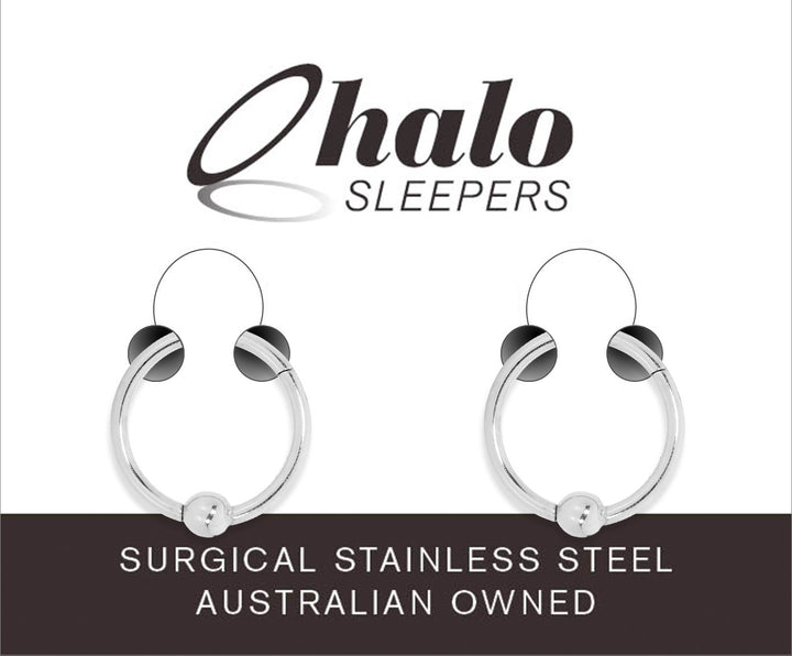 1 Pair 20G - 14G Stainless Steel Hinged BCR Ball Closure Segment Ring Earrings 6mm - 12mm