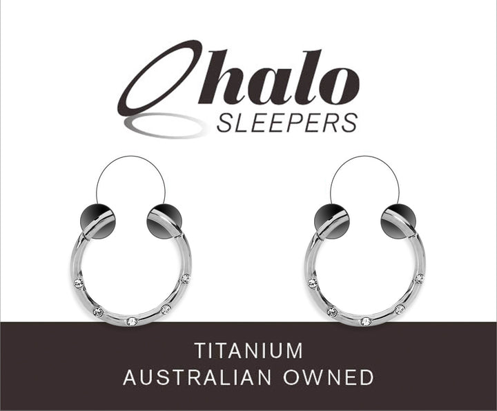 1 Pair 16G Titanium Gem Punch Set Hinged Hoop Sleeper Earrings 8mm 10mm
